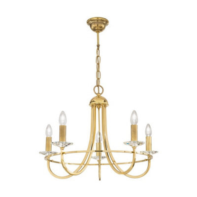 Luminosa Lighting Luminosa Imperial Classic 5 Arm Chandelier English Brass, 5X E14 - image 1