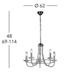 Luminosa Lighting Luminosa Imperial Classic 5 Arm Chandelier English Brass, 5X E14 - thumbnail 5