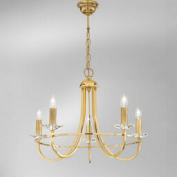 Luminosa Lighting Luminosa Imperial Classic 5 Arm Chandelier English Brass, 5X E14 - thumbnail 2