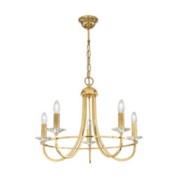 Luminosa Lighting Luminosa Imperial Classic 5 Arm Chandelier English Brass, 5X E14 - thumbnail 1