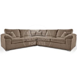 Furnishings For Less UK Delta Large 5 Seater Corner Sofa Coffee Jumbo Cord