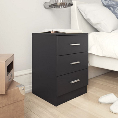 Berkfield Bedside Cabinet Black 38X35X56 Cm Engineered Wood - image 1