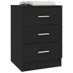 Berkfield Bedside Cabinet Black 38X35X56 Cm Engineered Wood - thumbnail 3