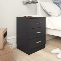 Berkfield Bedside Cabinet Black 38X35X56 Cm Engineered Wood - thumbnail 1