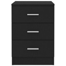 Berkfield Bedside Cabinet Black 38X35X56 Cm Engineered Wood - thumbnail 4
