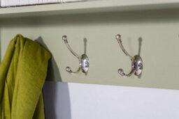 Statement Furniture Tetbury Large Hallway Storage Shelf With Coat Hooks - Sage Green - thumbnail 5