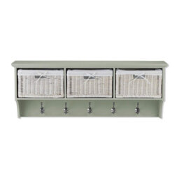 Statement Furniture Tetbury Large Hallway Storage Shelf With Coat Hooks - Sage Green - thumbnail 2