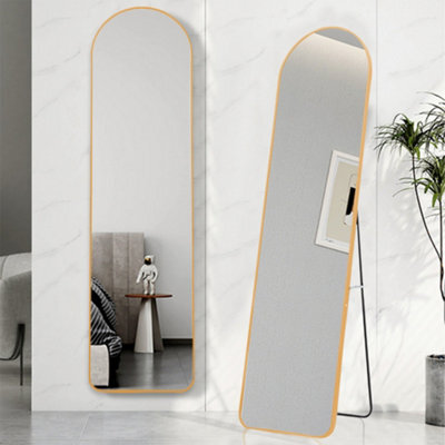 Living And Home Gold Arch Framed Full Length Mirror Wall Mounted Or Freestanding Mirror 40 X 150 Cm - image 1