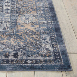 Navy Floral Traditional Luxurious Rug For Dining Room Bedroom & Living Room-119Cm X 170Cm - thumbnail 3