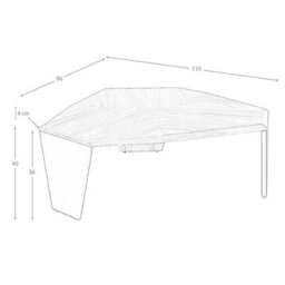 Angel Cerda Stylish Asymmetrical Walnut And Black Pvc Coffee Table - thumbnail 7
