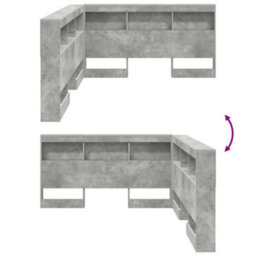 Berkfield Storage Headboard Concrete Grey 135 Cm Engineered Wood - thumbnail 9