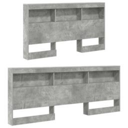 Berkfield Storage Headboard Concrete Grey 135 Cm Engineered Wood - thumbnail 4