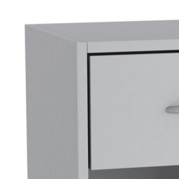 Urbn-Living Urbnliving Height 54Cm 1 Door 1 Drawer Wooden Bedroom Colour Grey Bedside Cabinet Shelf Nightstand Side Table Unit - thumbnail 5