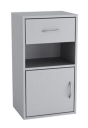 Urbn-Living Urbnliving Height 54Cm 1 Door 1 Drawer Wooden Bedroom Colour Grey Bedside Cabinet Shelf Nightstand Side Table Unit - thumbnail 6