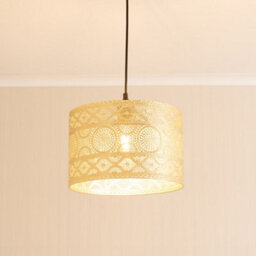 Valuelights Pair Of Casablanca Gold Metal Ceiling Lamp Shades And Bulbs - thumbnail 1