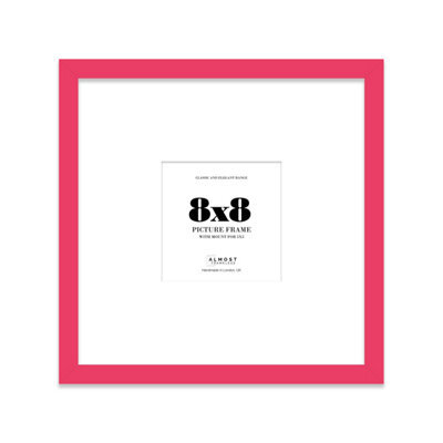 "8X8"" Bright Pink Picture Frame - 8X8"" Square Frame With 5X5"" Mount For 8X8""/5X5"" Pictures Art Deco Style Room Decor, 1 Pack" - image 1