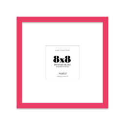 "8X8"" Bright Pink Picture Frame - 8X8"" Square Frame With 5X5"" Mount For 8X8""/5X5"" Pictures Art Deco Style Room Decor, 1 Pack" - thumbnail 1