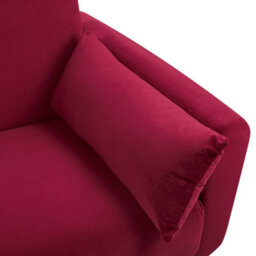 Beliani Sofa Bed 3 Seater Eina Velvet Burgundy - thumbnail 7