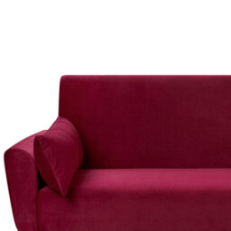 Beliani Sofa Bed 3 Seater Eina Velvet Burgundy - thumbnail 6