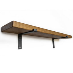 Toolty Rustic Handmade Wall Shelf, Wall Mounted, 180Cm X 14.5Cm Down Design, Medium Oak, Handcrafted Vintage Style - thumbnail 5