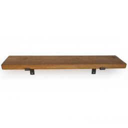 Toolty Rustic Handmade Wall Shelf, Wall Mounted, 180Cm X 14.5Cm Down Design, Medium Oak, Handcrafted Vintage Style - thumbnail 2