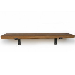 Toolty Rustic Handmade Wall Shelf, Wall Mounted, 180Cm X 14.5Cm Down Design, Medium Oak, Handcrafted Vintage Style - thumbnail 3