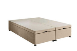 Slumbre Plush Velvet Ottoman Storage Bed Base - End-Lift - 3Ft Single - Coffee