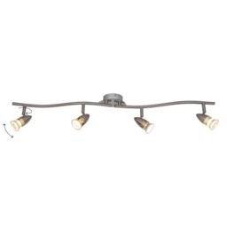 GoodHome Aspis Tube Satin Nickel Effect 4 Light Spotlight - thumbnail 6