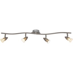 GoodHome Aspis Tube Satin Nickel Effect 4 Light Spotlight - thumbnail 3