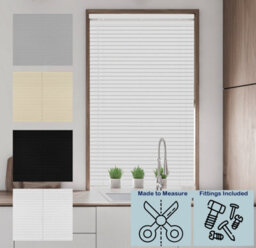 Caecus Blinds Caecus Made To Measure Pvc Venetian Blind White 60Cm Width X 210Cm Long Drop