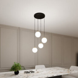 Emibig Lighting Emibig Royal Pendant Lamp 4 X E14  Black, Gold With White Shade - thumbnail 7