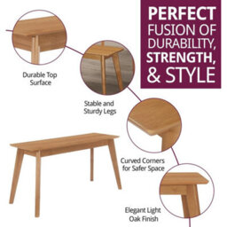 Dining Bench, Light Oak Veneer Wooden Bench 90Cm For Kitchen Table, Bench Seat - thumbnail 3