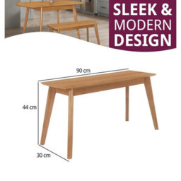 Dining Bench, Light Oak Veneer Wooden Bench 90Cm For Kitchen Table, Bench Seat - thumbnail 2