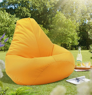 Beautiful Beanbags Adult Highback Beanbag For Indoors Or Outdoors Ready Filled Bean Bags - Yellow - image 1