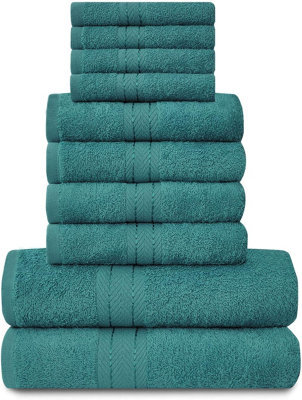 Gaveno Cavailia 10 Piece Toronto Towel Bale Set Teal Premier Super Soft And Quick Obsorbent Bath Towel - image 1