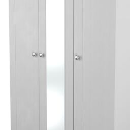 Santander Ready Assembled Traditional Matt Grey & Oak Effect Tall Triple Wardrobe With 1 Mirror Door (H)1970mm (W)1110mm (D)530mm - thumbnail 2