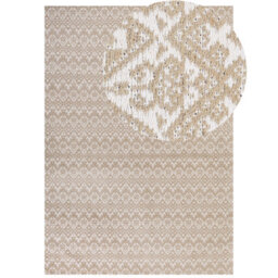 Wyld And Coco Bohonest Beige Jute Rug 160 X 230 Cm - Handwoven Geometric Flat Weave - thumbnail 3