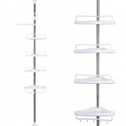 4 Tier Telescopic Corner Shower Caddy Bathroom Storage Shelf Rack - thumbnail 2