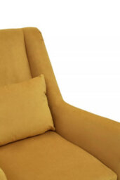 Orsina Yellow Velvet Armchair For Lounge, Angular Gold Leg Chair With Velvet Upholstery For Living Room, Home - thumbnail 8
