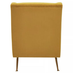 Orsina Yellow Velvet Armchair For Lounge, Angular Gold Leg Chair With Velvet Upholstery For Living Room, Home - thumbnail 4