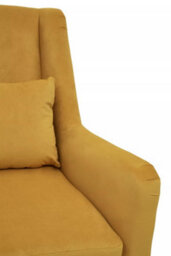 Orsina Yellow Velvet Armchair For Lounge, Angular Gold Leg Chair With Velvet Upholstery For Living Room, Home - thumbnail 9