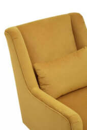 Orsina Yellow Velvet Armchair For Lounge, Angular Gold Leg Chair With Velvet Upholstery For Living Room, Home - thumbnail 6