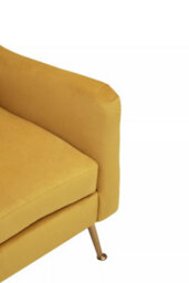 Orsina Yellow Velvet Armchair For Lounge, Angular Gold Leg Chair With Velvet Upholstery For Living Room, Home - thumbnail 5