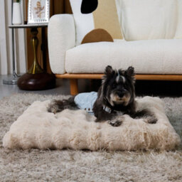 Bingopaw 76Cm Dog Bed Pet Calming Cushion Mat Washable Soft Warm Plush Mattress, Khaki Beige - thumbnail 9