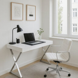 Centurion Supports Adonis Gloss White And Chrome Ergonomic Home Office Luxury Computer Desk - thumbnail 8