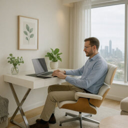 Centurion Supports Adonis Gloss White And Chrome Ergonomic Home Office Luxury Computer Desk - thumbnail 2