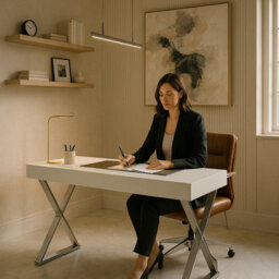 Centurion Supports Adonis Gloss White And Chrome Ergonomic Home Office Luxury Computer Desk - thumbnail 6