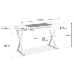 Centurion Supports Adonis Gloss White And Chrome Ergonomic Home Office Luxury Computer Desk - thumbnail 4
