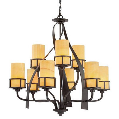 Luminosa Lighting Luminosa Kyle 9 Light Multi Arm Chandelier Imperial Bronze Finish, E27