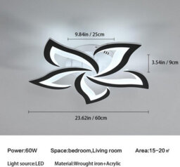 Pheashine Modern Led Ceiling Light, Bodyswallowtail Design 58Cm Cool White 6500K,suitable For Living Rooms Bedrooms, Etc. - thumbnail 5